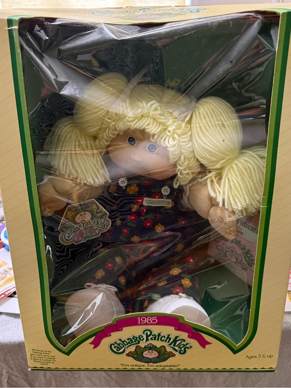 Cabbage patch kid 1985 Blonde Yarn-Hair Doll - Brand